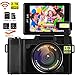 Video Camera Camcorder, DIWUER WiFi Digital Camera Recorder, 24.0MP Full HD 1080P Flip Screen Vlogging Camera with UV Lens, Flashlight, Two Batteries and TF Card