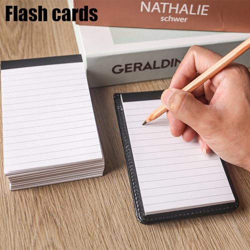 Koogel 11PCS Mini Pocket Notepad Holder Set, Pocket Notepad Flip Notepad with Pen Leather Pocket Notebook for Office School Business Travel Meetings