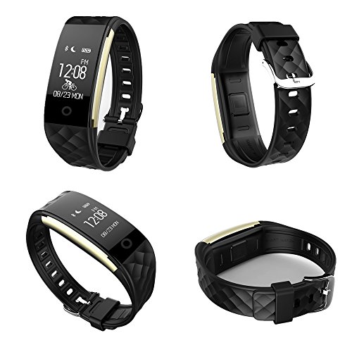 S2 Smart Watch,MeiLiio Customized Activity Tracker Sports Fitness Wristband Bracelet Heart Rate Bluetooth Waterproof Monitor for Apple iOS&Android Smart Phones Kids, Women and Men,Black - Thumbnail 2