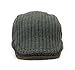 YCHY Men's Knitted Wool Duckbill Hat Warm Newsboy Flat Scally Cap (Deep Grey)