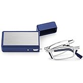 Riwissipa Portable Foldable Blue Light Blocking Reading Glasses Folding Ultra Thin Glasses with Case for Men Women Readers