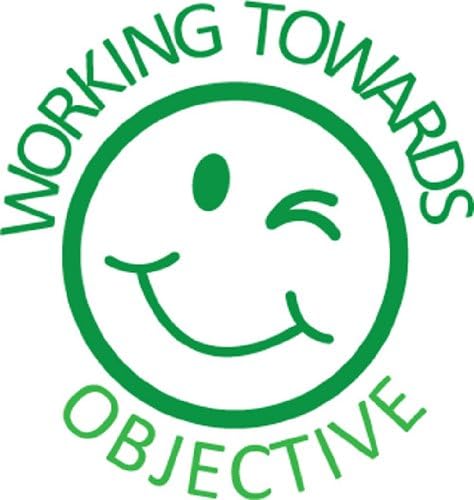 "Working towards objective" Self inking teacher reward stamp X12152