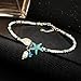 DIANE LO'REN Beach Boho Ankle Bracelet- White Mini Beads Blue Stone Pearl Charm Glass Bead And Starfish Anklets For Women