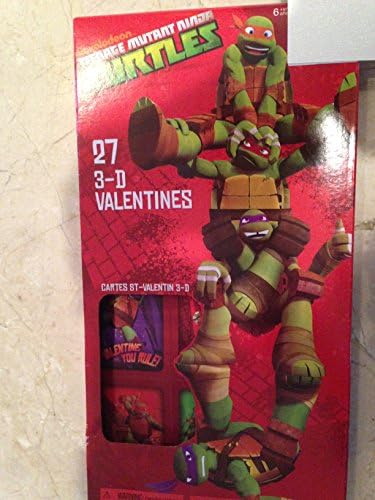 Nickelodean Mutant Ninja Turtel 3D Valentine Teenage Mutant Ninja Turtles Exchange Cards (27 Count)