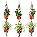 Newcomdigi Plant Hanger Macrame Jute 4 Leg 40 Inch with Beads, Handmade Knotted Plant Hanger Rope for Indoor Outdoor Patio Deck Ceiling Pots,1 Rope for 2 Pots