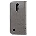 YOKIRIN LG K20 Plus Case, LG K20 V Case, LG K10 2017 Case, Wrist Strap Flip Kickstand PU Leather Wallet Cover Embossed Floral Butterfly with ID&Credit Card Holder 3D Elephant Dust Plug, Gray
