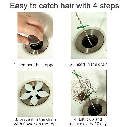 10 Pcs Flower Shower Drain Protectors Disposable Hair Cleaner Collector Catchers Strainer Hair Trap For Kitchen and Bathroom Barthtub