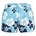 MEATHY Women's Floral Boardshort Elastic Waistband Beach Shorts With Drawstring