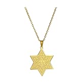 VASSAGO Jewish Star Necklace Stainless Steel Chai Pendant Am Yisrael Hebrew Amulet Jewelry Gift for Women Men