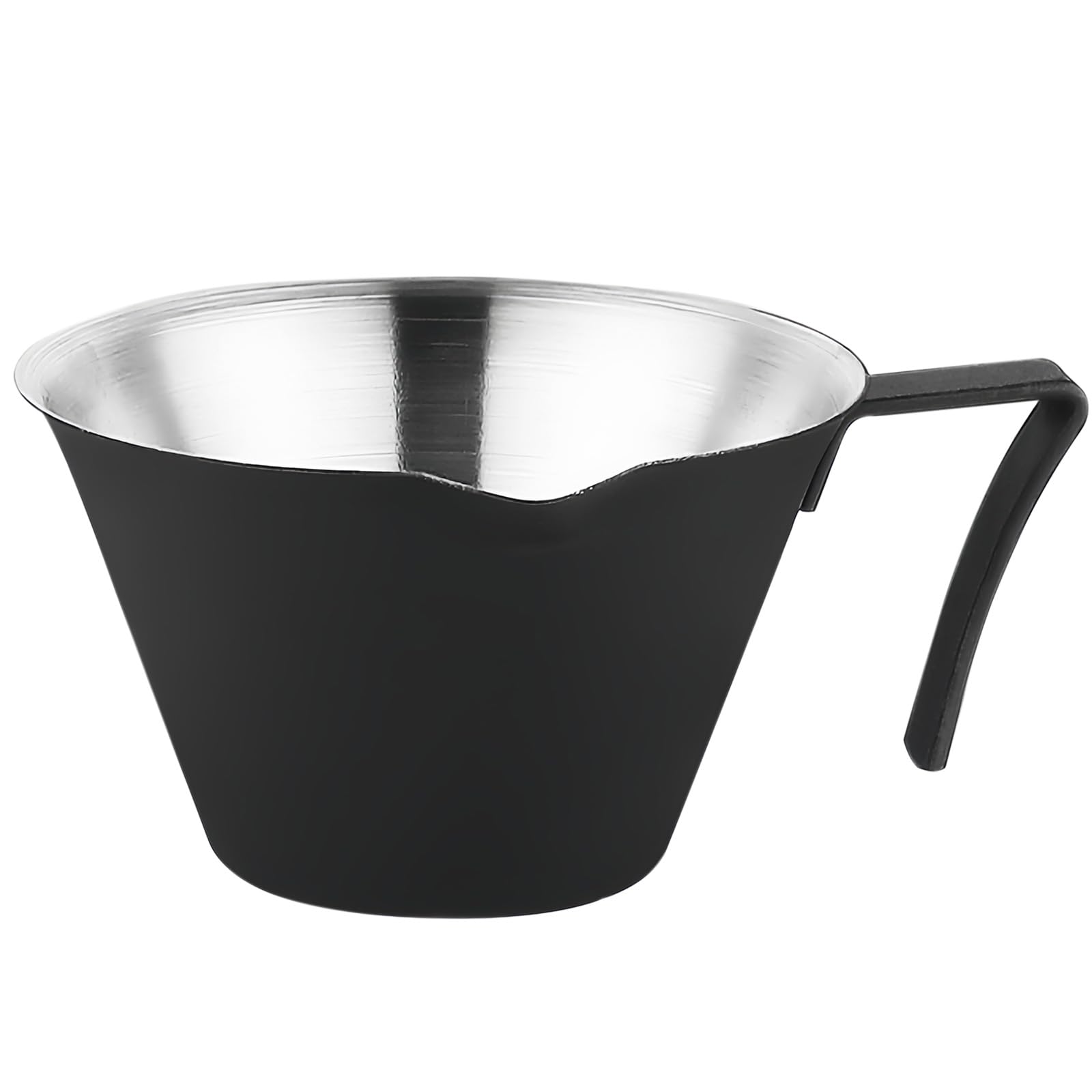 Thatyro Stainless Steel Espresso Measuring Cup with Handle & Pour Spout 3.38oz (1 PCS, Black)