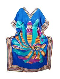 Mogul Womens Caftan Floral Maxi Dress Colorful Plus Size Cover Up Kaftan