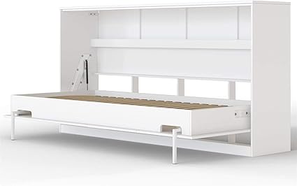 Smartbett Basic Armoire Lit Escamotable Lit Rabattable Lit Mural Blanc 90 Horizontal Amazon Fr Cuisine Maison