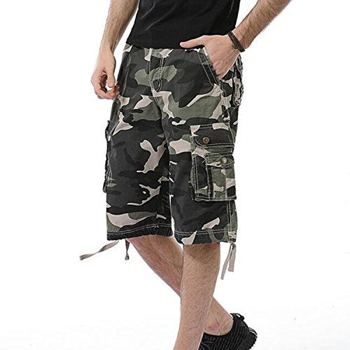Men's Twill Cargo Shorts (36, Light Army Green) - Thumbnail 3