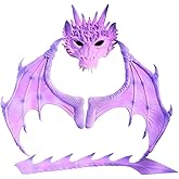 JstDoit Halloween Dragon Wings Costume for Kids Boys - Dragon Cosplay Props with Wings, Tail, Mask for Halloween Mardi Gras