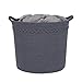 Large Storage Woven Basket, Decorative Basket for Toys, Blankets, Laundry, Towel, Magazine, Baby Nursery Basket by Braided Crown (Gray)