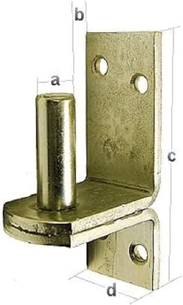 GAH-ALBERTS 311469 Hinge Pins on Plates Screw-On Galvanised Yellow Pin 16mm Distance Pin to Plate 30mm Plate 113 x 40 mm Set of 10 — image 1