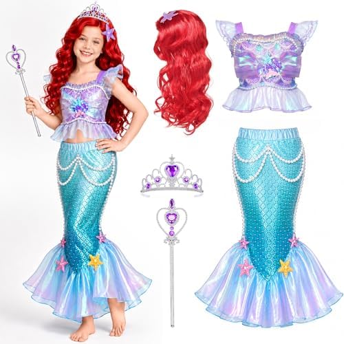 party city ariel dress Princess Ariel the Little Mermaid Inspired Tutu Dress Satin Aqua Mint Green Ball Gown Birthday Party Outfit Pageant Wear Halloween Costume