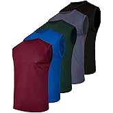 Real Essentials 5 Pack: Men's Mesh Active Athletic Tech Tank Top - Workout & Training Activewear (Available in Big & Tall)