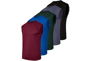 Real Essentials 5 Pack: Men's Mesh Active Athletic Tech Tank Top - Workout & Training Activewear (Available in Big & Tall)