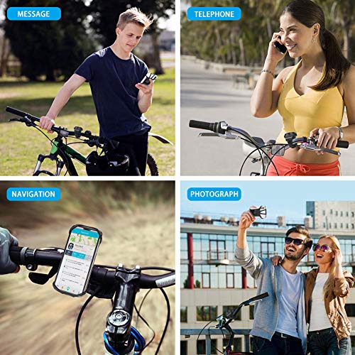Detachable Bike Phone Mount, 360° Rotatable Bicycle & Motorcycle Handlebar Cell Phone Holder Universal fit for iPhone Xs Max XR X 6S 6 7 8 Plus, Galaxy S9 S10 S10e Note 9, Other 4-6.5" Phones Cycling