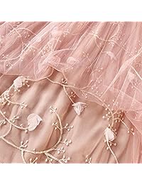 Elufly falda de malla de verano para dama, con cintura elástica, con capas, falda mediana