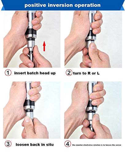 1/2-inch Manual Reversible Impact Driver,6 Piece Screwdriver Bit Set,Including Short PH2,PH3,SL7,SL8 and Long PH3,SL8 with a Metal Case. Cover Most Common Applications, Disengage Rusted Fasteners or F