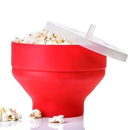 Haisiluo - Cuenco plegable de silicona para microondas con tapa y ...