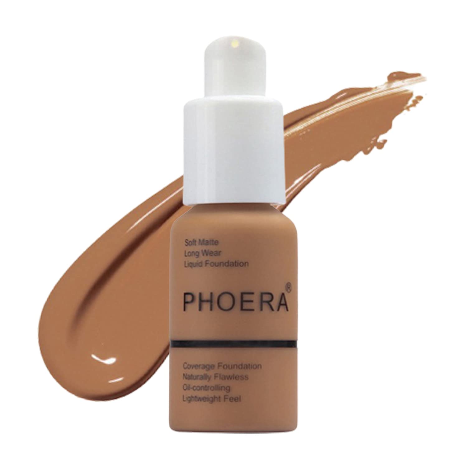 Aquapurity Phoera® Full Coverage Foundation Soft Matte Oil Control Concealer 30ml Flawless Cream Smooth Long Lasting (109 MOCHA)