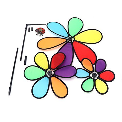 Lvyuanda Rainbow Colorful Wheel Wind Spinner Windmill - Outdoor Lawn Decor Your Yard and Garden