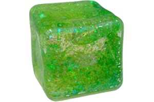 3pcs Ice Cube Shaped Fidget Supplies - Stress Relief Squishy Ball for Adults, Perfect for Anxiety and Relief(Green)