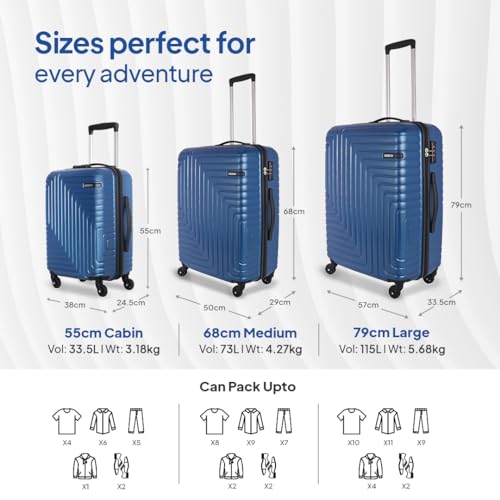 American Tourister Ivy NXT|Large Size Check-in Spinner Trolley Bag (79 cm)|360° 4 Wheel Travel Luggage|Hard Case Polycarbonate (PC) Suitcase|Mounted TSA Lock|Blue 4
