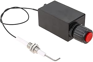 Hicello Igniter Push Button Ignition Kit for Fire Pit Gas Burner Grill Igniter Replacement with 11.8inch(300mm) Electrode Ignition Cable Wire for Outdoor BBQ Gas Patio Heater AA Electronic Battery