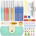 Premium Crochet Hooks Set with 53-in-1 Knitting Tools (Handle Knitting Hooks, Color Needles, Aluminum Blunt Needles, Row Counter, Counting Circular Ring and more) Crochet Sets for Best Gift