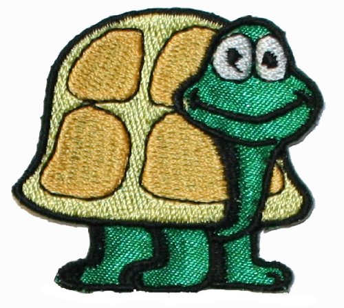 Cute Turtle Patch Tortoise Reptile Animal Happy Embroidered Iron On Applique