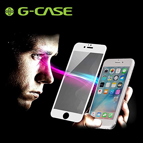 iPhone 6S Screen Protector, G-CASE 0.15mm Tempered Glass Screen Protector Full Coverage Anti-Glare Blue Light Eye Protected Easy Installation 4.7 Inch- White (1 Pack)