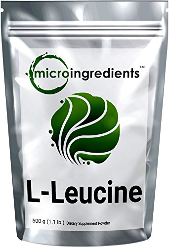 Micro Ingredients Plant-Based L-Leucine Powder, 500 grams (1.1 lb)