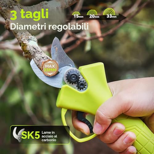 Supstable 6 Inch & 33 mm Telescopic Cordless Chainsaw with Battery, 4 in 1 Chainsaw and Scissors Kit with 8000 mAh Batteries, 4.8 m Telescopic Pole, Toolless Chain Adjustment