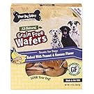 Three Dog Bakery Grain Free Wafers Baked Dog Treats, Peanut and Banana, 13 oz