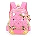 Hyundly Cute Cat Face Bowknot Teen Girls School Backpacks For Primary School Bookbag And Outdoor Traveling Daypack (Medium, pink)