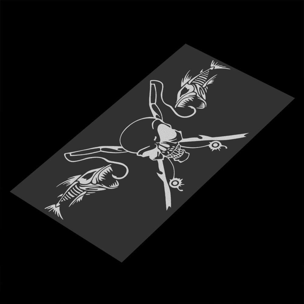 スケルトン 釣りスカル カーステッカー おもしろクラシックビニールフィッシュロッドリール 25 414cm 反射デカール Oceaneshop B07h3kdf39 ブラック リール 最安値挑戦