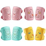 Biubee 4 pairs Baby Knee Pads - Adjustable Baby Knee Protectors for Crawling Safety