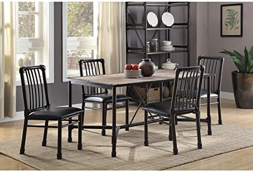 Caitlin Black Metal/Faux-leather Side Chair (Set of 2)