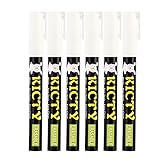 Kicty White Liquid Chalk Marker Pen - 6 PCS 3mm Erasable Ink and Fine Reversible Tip Perfect for Kitchen Chalkboard Paint Menu Windows