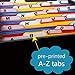 26 Pockets Accordian File Organizer, Letter Size Expandable File Folder/Portable Expanding Filling Box/Paper Accordion Document Coupon Bill Receipt Organizer,A-Z Alphabet Dividers Colored/Blank Tabs