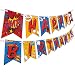 Superhero Birthday Party Supplies Banner by Aliza | Baby Boy Toddler Kids Birthday Super Hero Decorations - Huge 8-Foot Superhero Garland Decor - The Perfect Decoration for Your Party primary