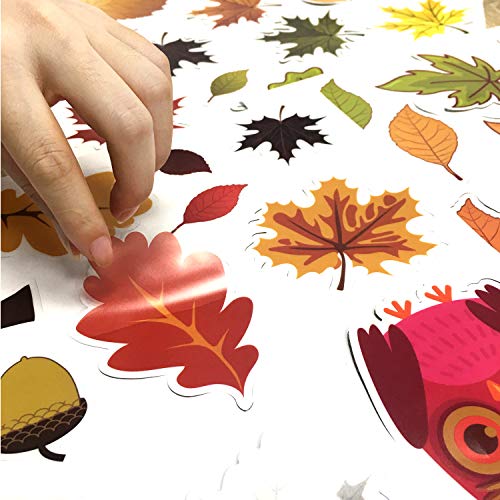 image for FRIDAY NIGHT Thanksgiving Fall Autumn Leaves Acorns Window Sticker Tha