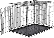 AmazonBasics - Jaula plegable de metal para perros o mascotas de una y dos puertas con 