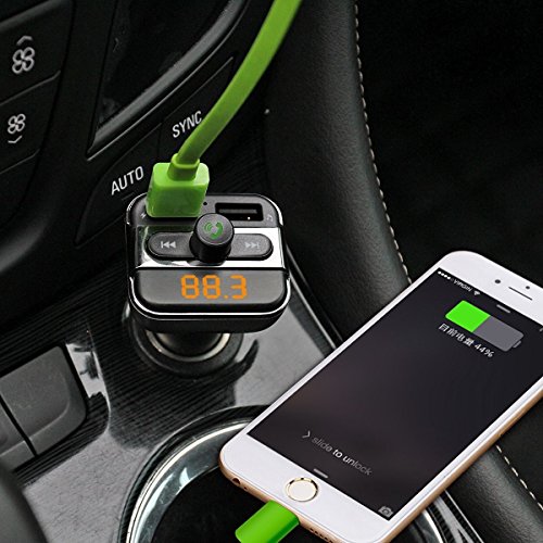 FM Transmitter Wireless Bluetooth FM Transmitter Car Kit Radio Receiver with 5V/2.1A USB Charger Output Support USB Flash Driver and Micro SD Card with AUX