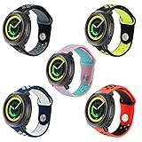 Uption Galaxy Watch 42mm Band, 20mm Soft Silicone Breathable Replacement Strap for Gear Sport SM-R600/ Gear S2 Classic SM-R732/R735 Watch, (Pack of 5)