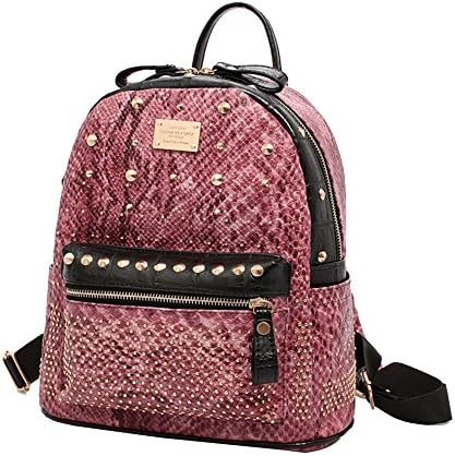 Gesver Womens Cool Snakeskin PU Leather Backpack Purse Backpack Red